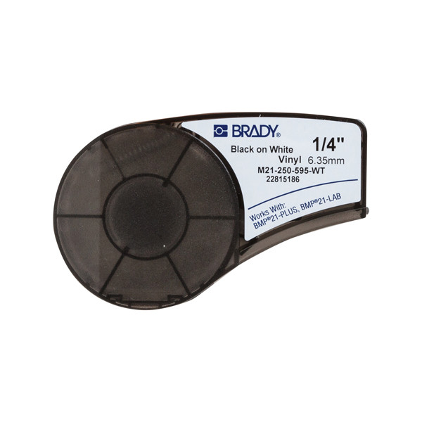 Brady M21-250-595-WT tape vinyl zwart op wit 6,35 mm x 6,40 m (origineel) M21-250-595-WT 147160 - 1
