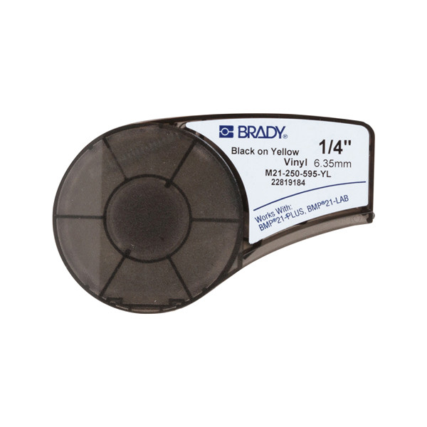 Brady M21-250-595-YL tape vinyl zwart op geel 6,35 mm x 6,40 m (origineel) M21-250-595-YL 147162 - 1