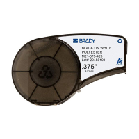 Brady M21-375-423 tape permanent polyester zwart op wit 9,53 mm x 6,40 m (origineel) M21-375-423 147168