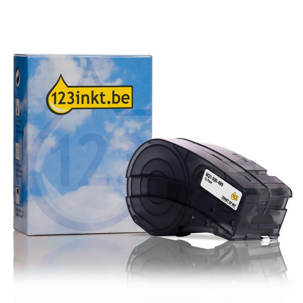 Brady M21-500-499 tape nylonweefsel zwart op wit 12,7 mm x 4,88 m (123inkt huismerk) M21-500-499C RL-BD-Ny-21P-500-BK/WT 147219 - 1