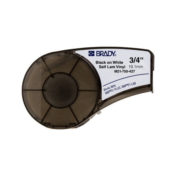 Brady M21-750-427 tape gelamineerde vinyl zwart op wit 19,1 mm x 4,30 m (origineel) M21-750-427 147248 - 1