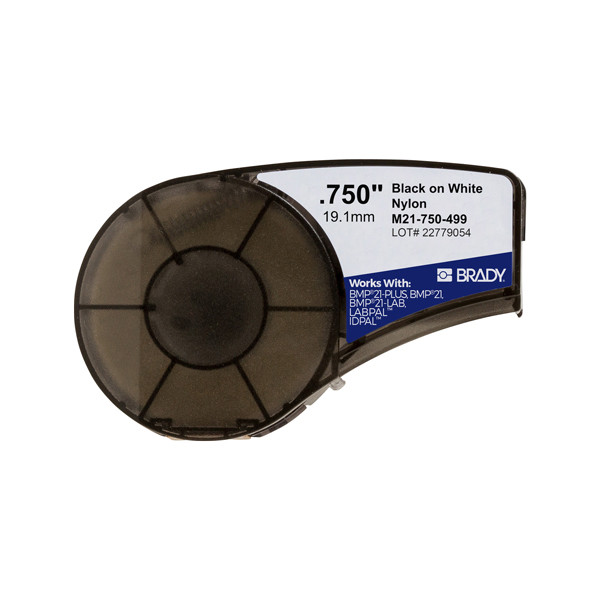Brady M21-750-499 tape nylon zwart op wit 19,1 mm x 4,88 m (origineel) M21-750-499 147258 - 1
