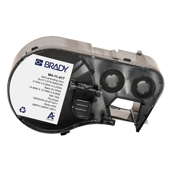 Brady M4-11-427 gelamineerde vinyl labels zwart op wit/transparant 19,05 mm x 12,7 mm x 9,53 mm (origineel) M4-11-427 148150 - 1