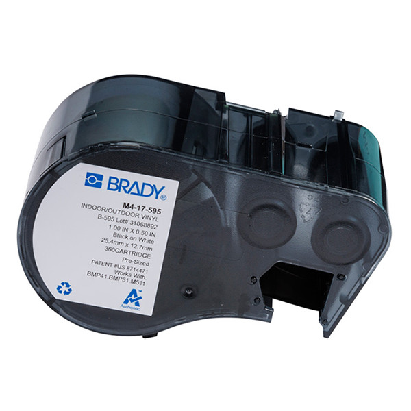 Brady M4-17-595 vinyl labels zwart op wit 25,40 mm x 12,70 mm (origineel) M4-17-595 147957 - 1