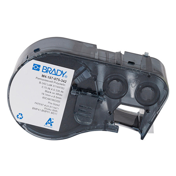 Brady M4-187-075-342 tape krimpkous zwart op wit 19,05 mm x 8,50 mm (origineel) M4-187-075-342 148320 - 1