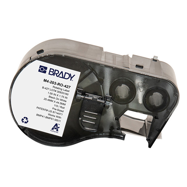 Brady M4-203-RO-427 gelamineerde vinyl labels zwart op wit 25,40 mm x 44,45 mm (origineel) M4-203-RO-427 147954 - 1
