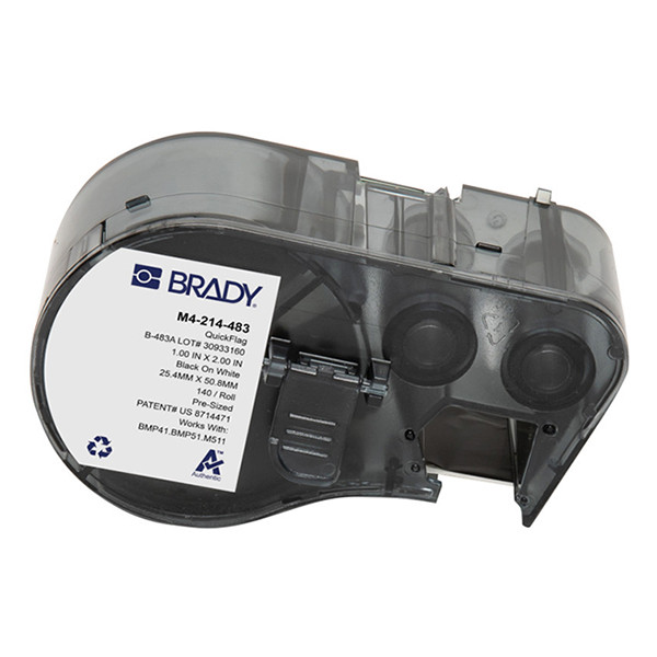 Brady M4-214-483 polyester labels zwart op wit 50,80 mm x 25,40 mm (origineel) M4-214-483 147972 - 1