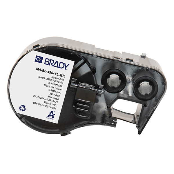 Brady M4-82-499-YL-BK nylonweefsel labels zwart op geel Ø 9,53 mm (origineel) M4-82-499-YL-BK 147975 - 1