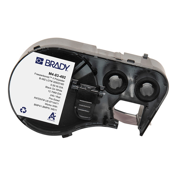 Brady M4-83-492 FreezerBondz polyester labels zwart op wit Ø 12,7 mm (origineel) M4-83-492 148248 - 1