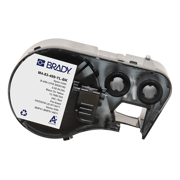 Brady M4-83-499-YL-BK nylonweefsel labels zwart op geel Ø 12,7 mm (origineel) M4-83-499-YL-BK 148244 - 1
