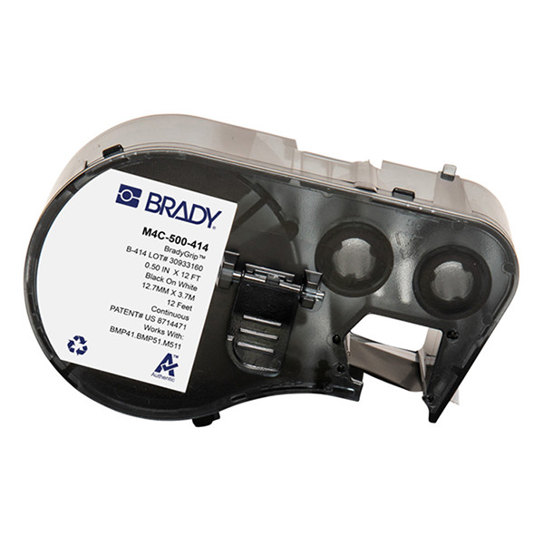Brady M4C-500-414 polyester klitmateriaal labels zwart op wit 12,70 mm x 3,66 m (origineel) M4C-500-414 147965 - 1