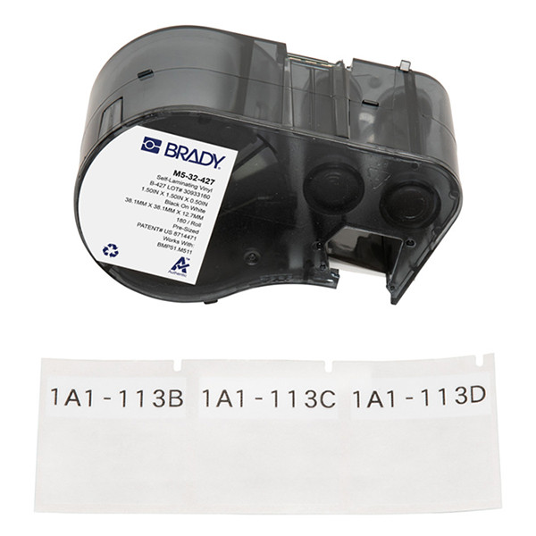 Brady M5-32-427 gelamineerde vinyl labels 38,1 mm x 38,1 mm x 12,7 mm (origineel) M5-32-427 146297 - 1