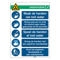 Brady waarschuwingssticker handhygiëne (1 stuk) HANDWASH-INST-NL 147909
