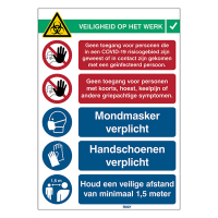 Brady waarschuwingssticker veiligheid op werk 2 (1 stuk) COVID-19-REC2-NL 147907