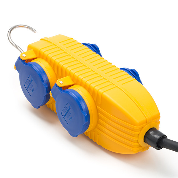 Brennenstuhl buiten stekkerdoos met 4 stopcontacten geel/blauw (5 meter) 1169200010 K010813123 - 1