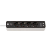Brennenstuhl stekkerdoos met 4 stopcontacten en USB zwart/wit (1,5 meter) 399506 - 1