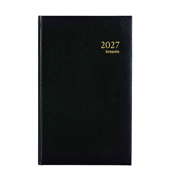 Brepols Brefix Lima dagagenda met halfuurindeling 2027 zwart (1 dag per pagina) 6-talig 440248 - 1