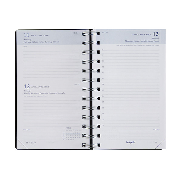 Brepols Breform Polyprop dagagenda met uurindeling 2026 blauw (1 dag per pagina) 6-talig 0.516.4910.06.4.0 262444 - 2