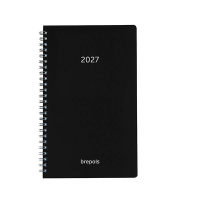 Brepols Breform Polyprop dagagenda met uurindeling 2027 zwart (1 dag per pagina) 6-talig 440268