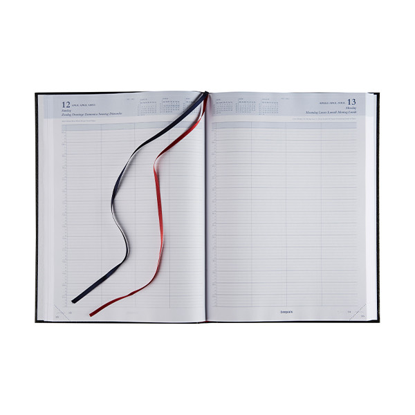 Brepols Bremax Santex dagagenda met kwartierindeling 2026  bordeaux (1 dag per 2 pagina's) 6-talig 0.002.1345.04.6.0 262403 - 2