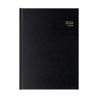 Brepols Bremax Santex dagagenda met kwartierindeling 2026 zwart (1 dag per 2 pagina's) 6-talig 0.002.1345.01.6.0 262402