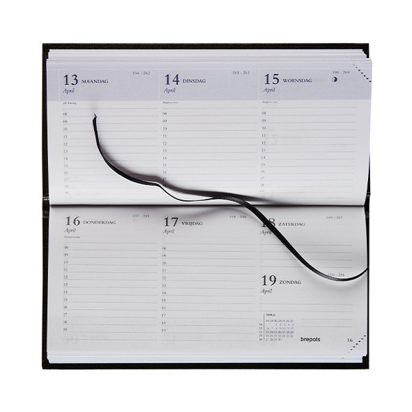 Brepols Breprint Lima weekagenda met uurindeling 2026 zwart (1 week per 2 pagina's) NL 262488 - 2