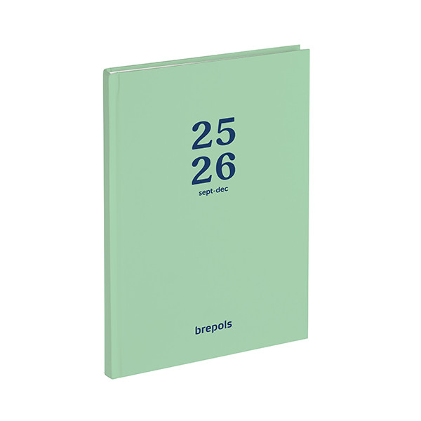 Brepols Bretime Coral 16 maanden weekagenda met uurindeling 2025-2026 groen (1 week per 2 pagina's) 6-talig 2.066.0285.99.6.0GR 262384 - 1