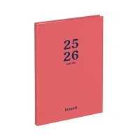 Brepols Bretime Coral 16 maanden weekagenda met uurindeling 2025-2026 rood (1 week per 2 pagina's) 6-talig 2.066.0285.99.6.0RD 262383