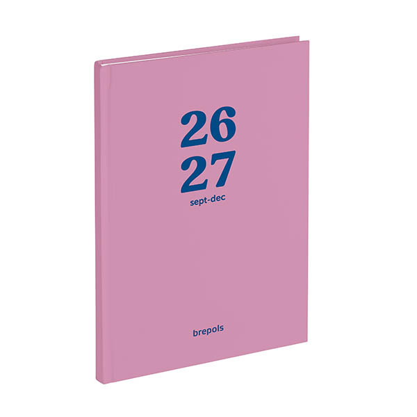 Brepols Bretime Coral 16 maanden weekagenda met uurindeling 2026-2027 roze (1 week per 2 pagina's) 6-talig 440182 - 1