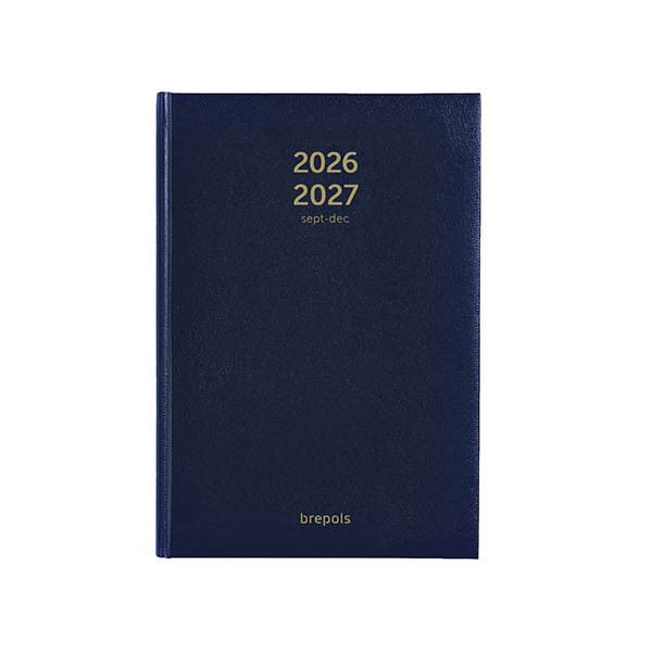 Brepols Bretime Lima 16 maanden weekagenda met uurindeling 2026-2027 blauw (1 week per 2 pagina's) 6-talig 440179 - 1