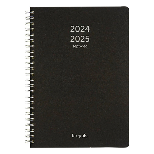 Brepols Bretime Polyprop 16 maanden agenda met weekindeling 2024-2025 zwart (1 week 2 pagina's) 6-talig 2.066.4910.01.4.0 261377 - 1