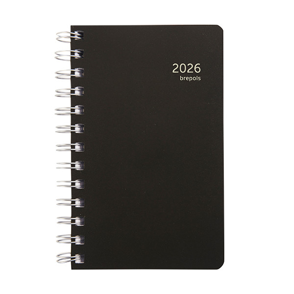 Brepols Building Recycled PP dagagenda met uurindeling 2026 zwart (1 dag per pagina) 6-talig 0.414.4910.01.4.0 262440 - 1