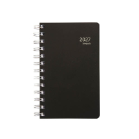 Brepols Building Recycled PP dagagenda met uurindeling 2027 zwart (1 dag per pagina) 6-talig 440265
