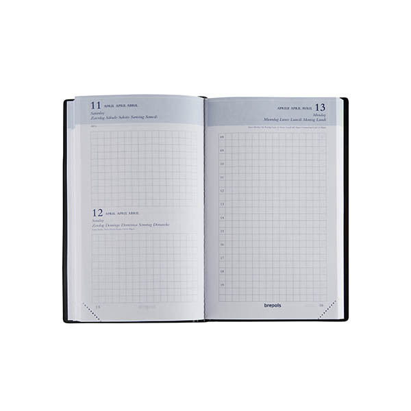 Brepols Building Seta dagagenda met uurindeling 2027 blauw (1 dag per pagina) 6-talig 440264 - 2