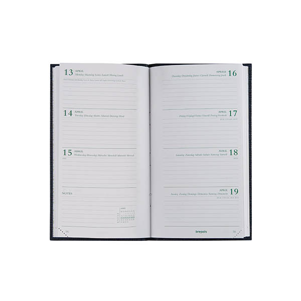 Brepols Ecorama Kazar weekagenda 2027 beige (1 week per 2 pagina's) 6-talig 440307 - 2