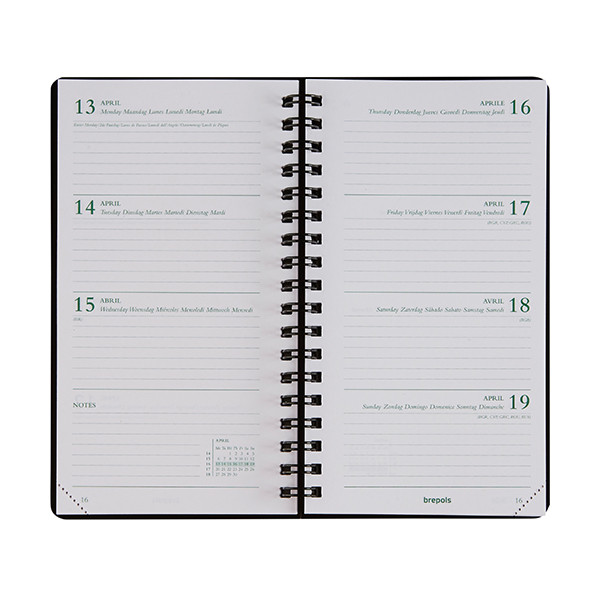 Brepols Ecorama Kazar weekagenda 2027 beige met spiraal (1 week per 2 pagina's) 6-talig 440355 - 2