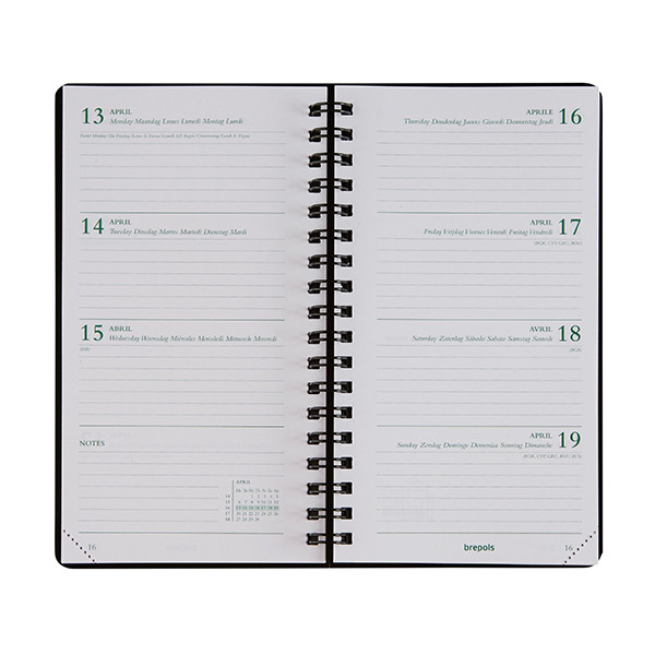 Brepols Ecorama Kazar weekagenda 2027 donkerblauw met spiraal (1 week per 2 pagina's) 6-talig 440356 - 2