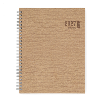Brepols Ecotiming Kazar weekagenda met uurindeling 2027 beige met spiraal (1 week per 2 pagina's) 6-talig 440357
