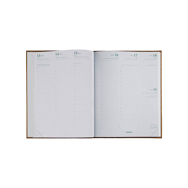 Brepols Ecotiming Kazar weekagenda met uurindeling 2027 donkerblauw (1 week per 2 pagina's) 6-talig 440306 - 2