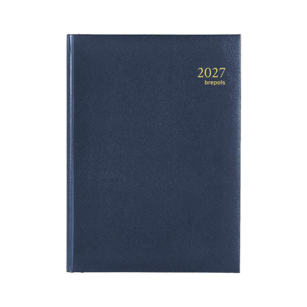 Brepols Euro Lima dagagenda met uurindeling 2027 blauw (1 dag per pagina) 6-talig 440253 - 1