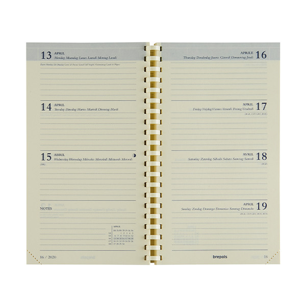 Brepols Interplan Genova 16 maanden weekagenda 2025-2026 blauw (1 week op 2 pagina's) 6-talig 2.730.2051.99.2.0 262398 - 2
