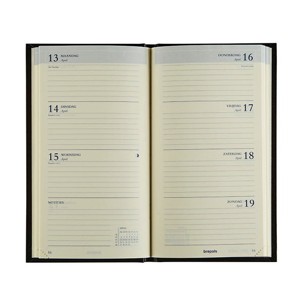 Brepols Interplan Lima weekagenda 2026 zwart (1 week per 2 pagina's) NL 0.731.1255.01.6.0 262489 - 2
