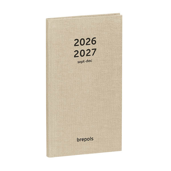 Brepols Interplan Nature 16 maanden weekagenda 2026-2027 beige (1 week per 2 pagina's) 6-talig 440193 - 1