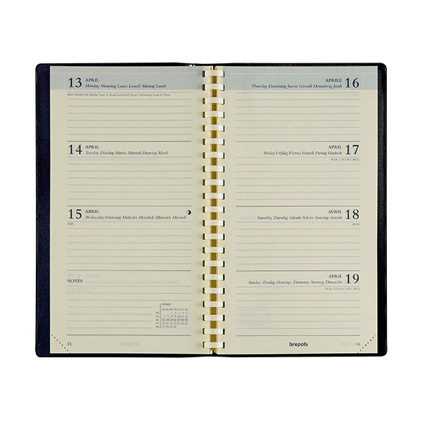 Brepols Interplan Palermo weekagenda 2026 bruin (1 week per 2 pagina's) 6-talig 0.736.3302.03.2.0 262495 - 2