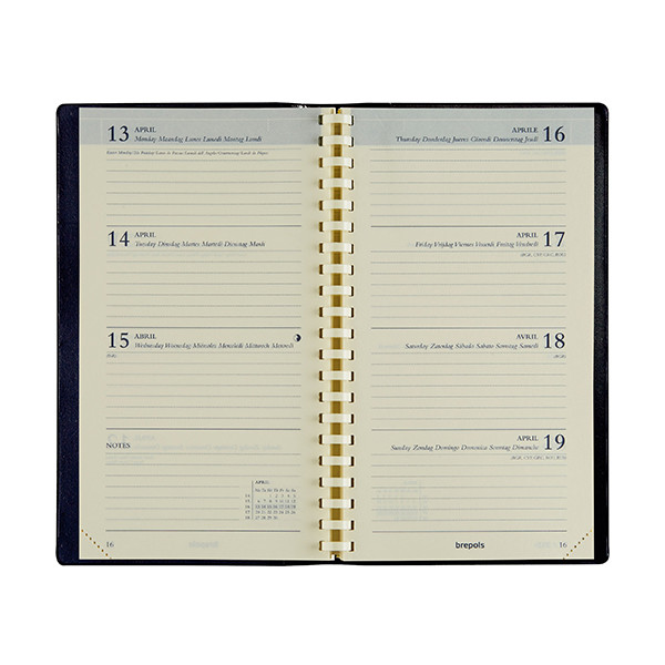 Brepols Interplan Palermo weekagenda 2026 zwart (1 week per 2 pagina's) 6-talig 0.736.3302.01.2.0 262494 - 2