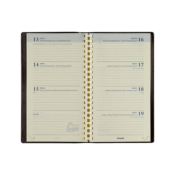 Brepols Interplan Palermo weekagenda 2027 bruin (1 week per 2 pagina's) 6-talig 440316 - 2