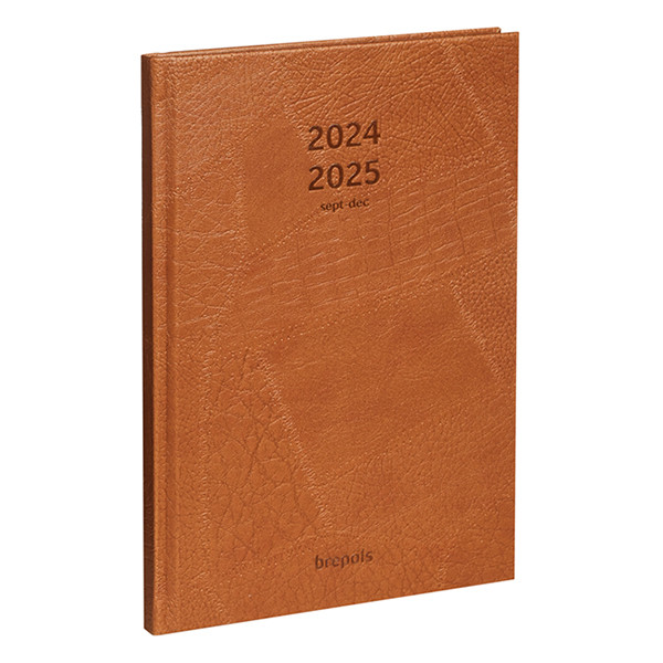 Brepols Lucca 16 maanden agenda met weekindeling 2024-2025 bruin (1 week per pagina) 4-talig 261388 - 1