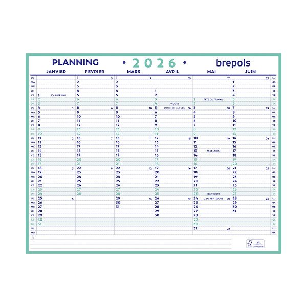 Brepols Maxi Planning kalender 2026 FR 1.806.9900.00.0.0 262528 - 1