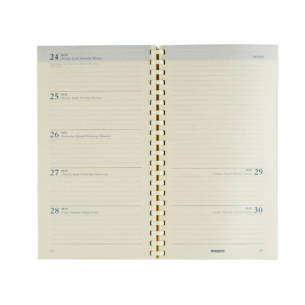 Brepols Notaplan weekagenda 2027 navulling (1 week per 2 pagina's) 6-talig 440325 - 1