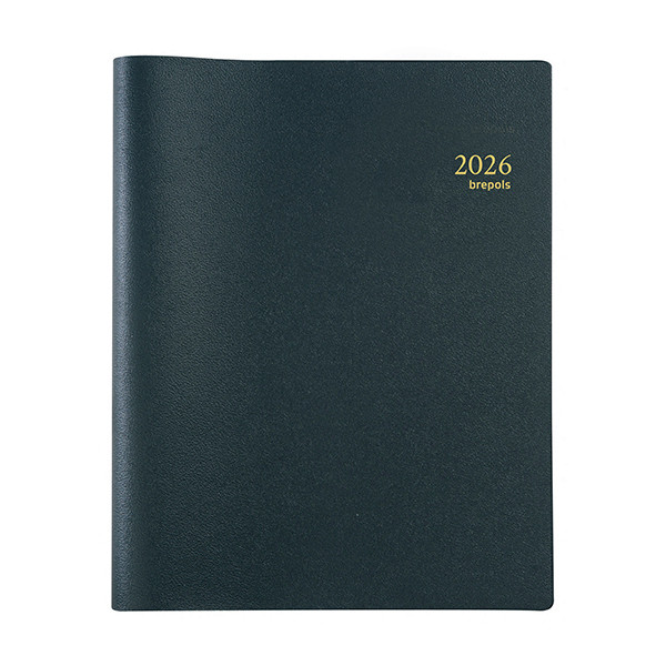 Brepols Omega 27 Genova weekagenda met halfuurindeling 2026 zwart (1 week per 2 pagina's) 5-talig 0.234.2052.01.2.0 262479 - 1